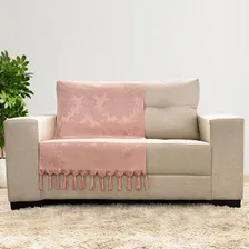 Kit Manta Xale De SofĂĄ 1,40 X 1,80 Com 4 Almofadas Cheias Cor 147 RosĂȘ Desenho Jacquard Foto mini 3