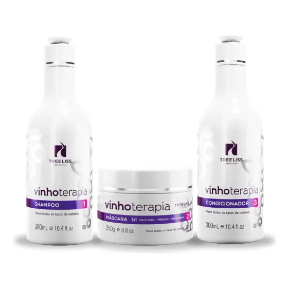 Kit Manutenção Cabelo Pós Progressiva Vinho Terapia 3em1 Foto 1