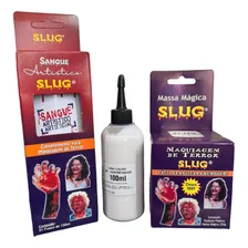 Kit Maquiagem ArtĂstica Massa Slug+ Sangue Teatral + Látex Foto mini 2