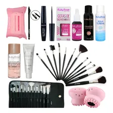 Kit Maquiagem Completo Ruby Rose Com 12 Pincéis Atacado Foto  mini 1