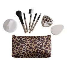 Kit Maquiagem Esponja, Puff, 5 Pincéis, Necessaire E Espelho Foto mini 1