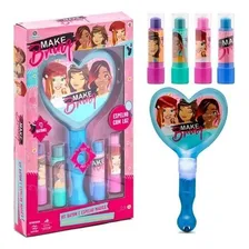 Kit Maquiagem Infantil Batom E Espelho Magico Polibrinq Mk07 Foto mini 4