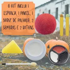 Kit Maquiagem Palhaço Halloween 7 Itens Com Nariz Foto mini  2