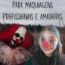 Kit Maquiagem Palhaço Halloween 7 Itens Com Nariz Foto mini  3