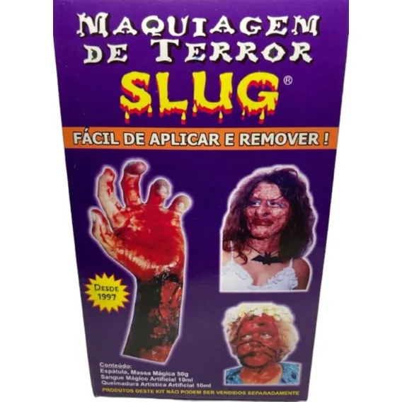 Kit Maquiagem Terror Halloween Zumbi Carnaval Cosplay Slug Maquiagem Foto 1