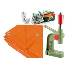 Kit M谩quina + Matriz + 1.000 Ilh贸s + 1.000 Arruela P/ Lona Foto mini 1