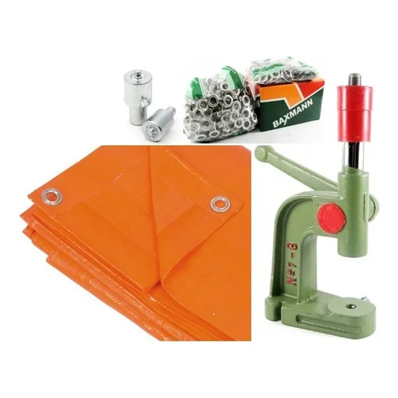 Kit M谩quina + Matriz + 1.000 Ilh贸s + 1.000 Arruela P/ Lona Foto 1