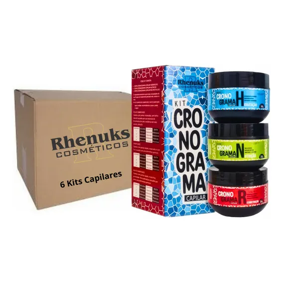 Kit Máscara Cronograma Capilar Rhenuks Atacado - 6 Kits Foto 1