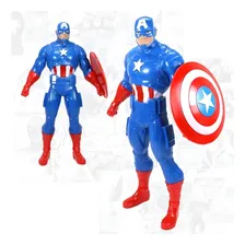 Kit Mascara E Boneco Articulado Capitão América Super Heróis Cor Azul Foto mini  3