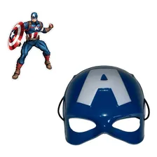 Kit Mascara E Boneco Articulado Capitão América Super Heróis Cor Azul Foto mini 4