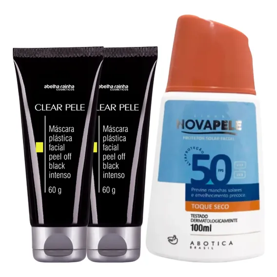 Kit Máscara Facial Black + Protetor Solar Nova Pele 50 Fps Foto 1
