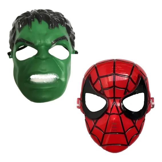 Kit Mascara Homem Aranha+hulk Infantil Heróis Imediato Cor Verde Homem Aranha Hulk Foto 1