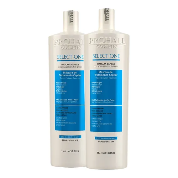 Kit Máscara Tratamento Capilar Select one 1l Prohall 2 Unidades Foto 1