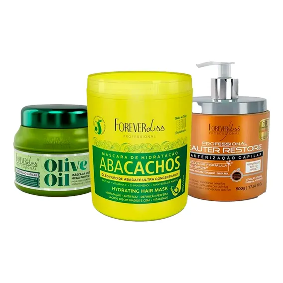 Kit Máscaras Abacachos,cauter E Olive Oil Forever Liss Foto 1