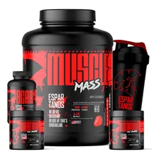 Kit Mass Hipercal贸rico + Bcaa + Creatina + Glutamina Morango Foto mini 1