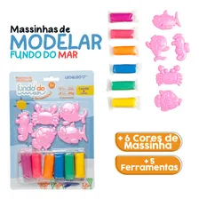 Kit Massa Massinha De Modelar Fundo Do Mar Infantil + Moldes Cor Colorido Foto mini 1