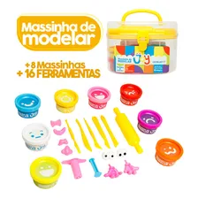 Kit Massa Massinha Joy Maleta - 8 Cores + 15 Moldes Infantil Cor Colorido Foto mini 1