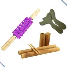 Kit Massagens Modeladora Bambu + Pantala + Rolo Cor Lilás Não tem voltagem Foto mini 1