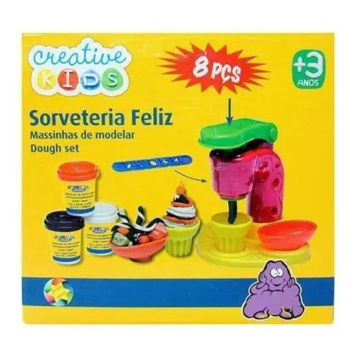 Kit Massinha Modelar Sorveteria Feliz 08 Peças Creative Kids Foto 1