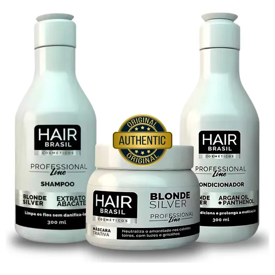 Kit Matizador Hair Brasil Shampoo + Condicionador + Máscara Foto 1
