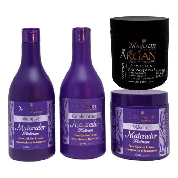 Kit Matizador Maycrene Naturiun ( Shamp + Cond + Másc ) Foto 1