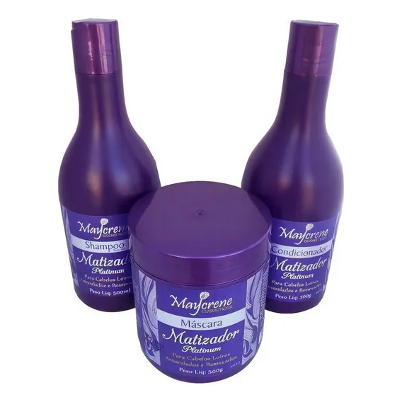 Kit Matizador Maycrene Shampoo + Condicionador + Mascara Foto 1