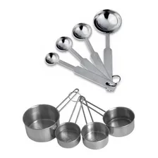 Kit Medidor Inox Cozinha 8 Peças Colher Sopa Cha E Xicara Foto mini 1
