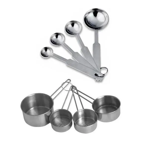 Kit Medidor Inox Cozinha 8 Peças Colher Sopa Cha E Xicara Foto 1