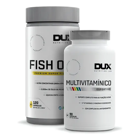 Kit Ômega 3 Fish Oil + MultivitamÃnico 90 Caps Dux Nutrition Foto 1