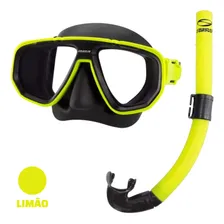 Kit Mergulho Dua Mascara Respirador Snorkel Pesca Sub Seasub Cor Amarelo Foto mini 2