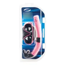 Kit Mergulho Dua Mascara Respirador Snorkel Pesca Sub Seasub Cor Rosa Foto mini  3