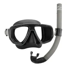 Kit Mergulho Dua Mascara Respirador Snorkel Seasub Original Cor Titânio Foto mini 3