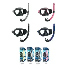 Kit Mergulho Dua Mascara Respirador Snorkel Seasub Original Cor Titânio Foto mini 2