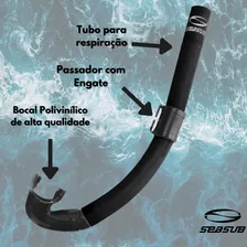 Kit Mergulho Dua Mascara Respirador Snorkel Seasub Original Cor Titânio Foto mini 4