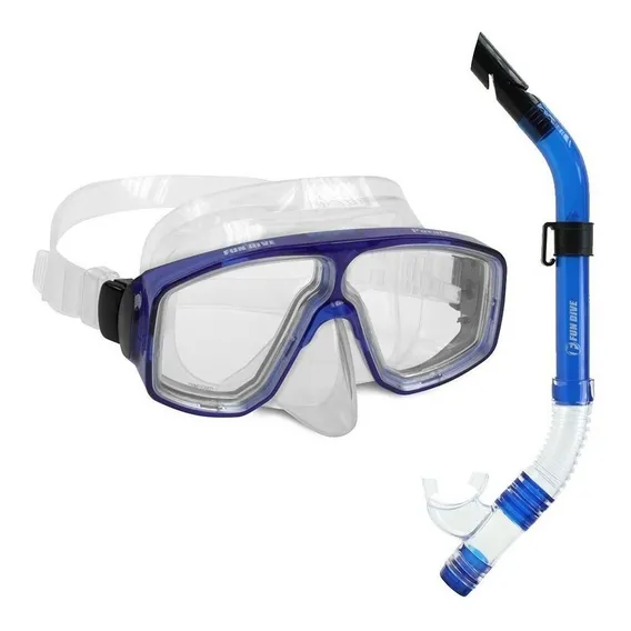 Kit Mergulho Máscara Snorkel Fun Dive Brasil Paraty Cor Transp / Azul Foto 1