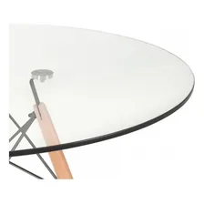 Kit Mesa Eames Wood 90 Cm Tampo Vidro 4 Cadeiras Botonê Tampa Cadeiras cinza escuro Foto mini 4