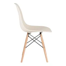Kit Mesa Jantar Eames 100 Cm Tampo Vidro 4 Cadeiras Eifel Cor Da Tampa Creme Foto mini  3