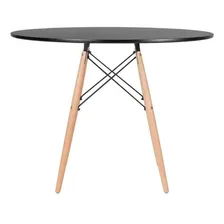 Kit Mesa Jantar Eames Preto 100 cm e 5 Cadeiras Eames DSW Coloridas Foto mini  3