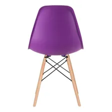 Kit Mesa Jantar Eames Retangular 120 X 80 Cm 4 Cadeiras Dsw Tampa Mesa Branco Com Cadeiras Roxo Foto mini 3