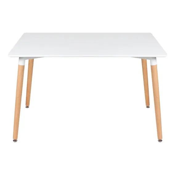 Kit Mesa Jantar Eames Retangular 120 X 80 Cm 4 Cadeiras Dsw Tampa Mesa Branco Com Cadeiras Roxo Foto 1