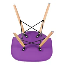 Kit Mesa Jantar Eames Retangular 120 X 80 Cm 4 Cadeiras Dsw Tampa Mesa Branco Com Cadeiras Roxo Foto mini 4