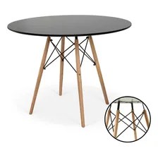 Kit Mesa Jantar Eiffel 100cm Preta 04 Cadeiras Eiffel Cor Amarela Magazine Decor Foto mini 1