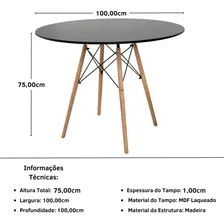 Kit Mesa Jantar Eiffel 100cm Preta 04 Cadeiras Eiffel Cor Amarela Magazine Decor Foto mini 4