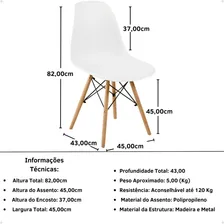 Kit Mesa Jantar Eiffel 120cm Branca 4 Cadeiras Eames Eiffel Cor Branco Magazine Decor Foto mini  3