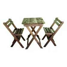 Kit Mesa Madeira Pinus E 2 Cadeiras Dobrável - Volpato Foto mini 1