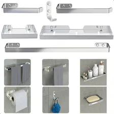 Kit Metais Banheiro Decalar 6 Peças Luxo Cromado Quadrado Foto  mini 1