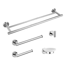 Kit Metais Sanitarios Aço Inox Polido Espelhado 5 Peças Luxo Foto mini 1