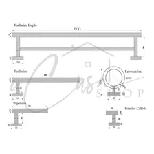 Kit Metais Sanitarios Aço Inox Polido Espelhado 5 Peças Luxo Foto mini 4