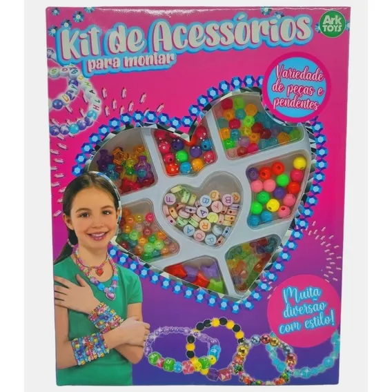 Kit Miçangas Coloridas Para Pulseiras Colar Infantil Foto 1