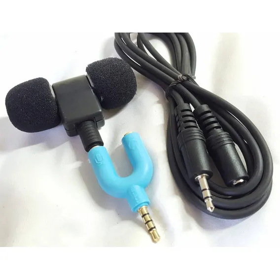 Kit Microfone Celular Mini Sony Extensor Adaptador P3 P/ P2 Foto 1